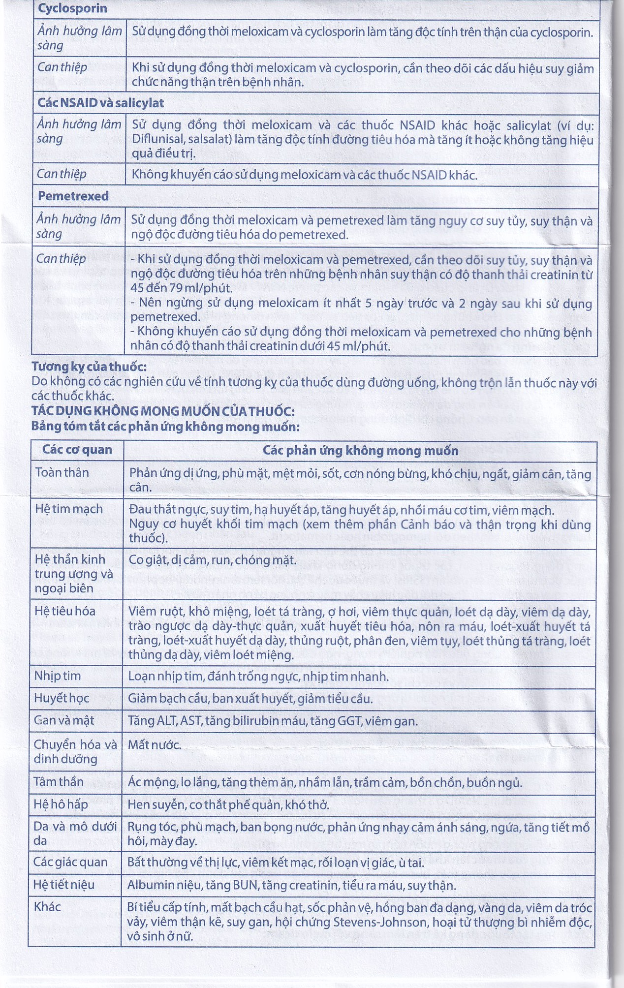 Thuốc Meloxicam 7.5mg điều trị viêm xương khớp, viêm cột sống (2 vỉ x 10 viên)