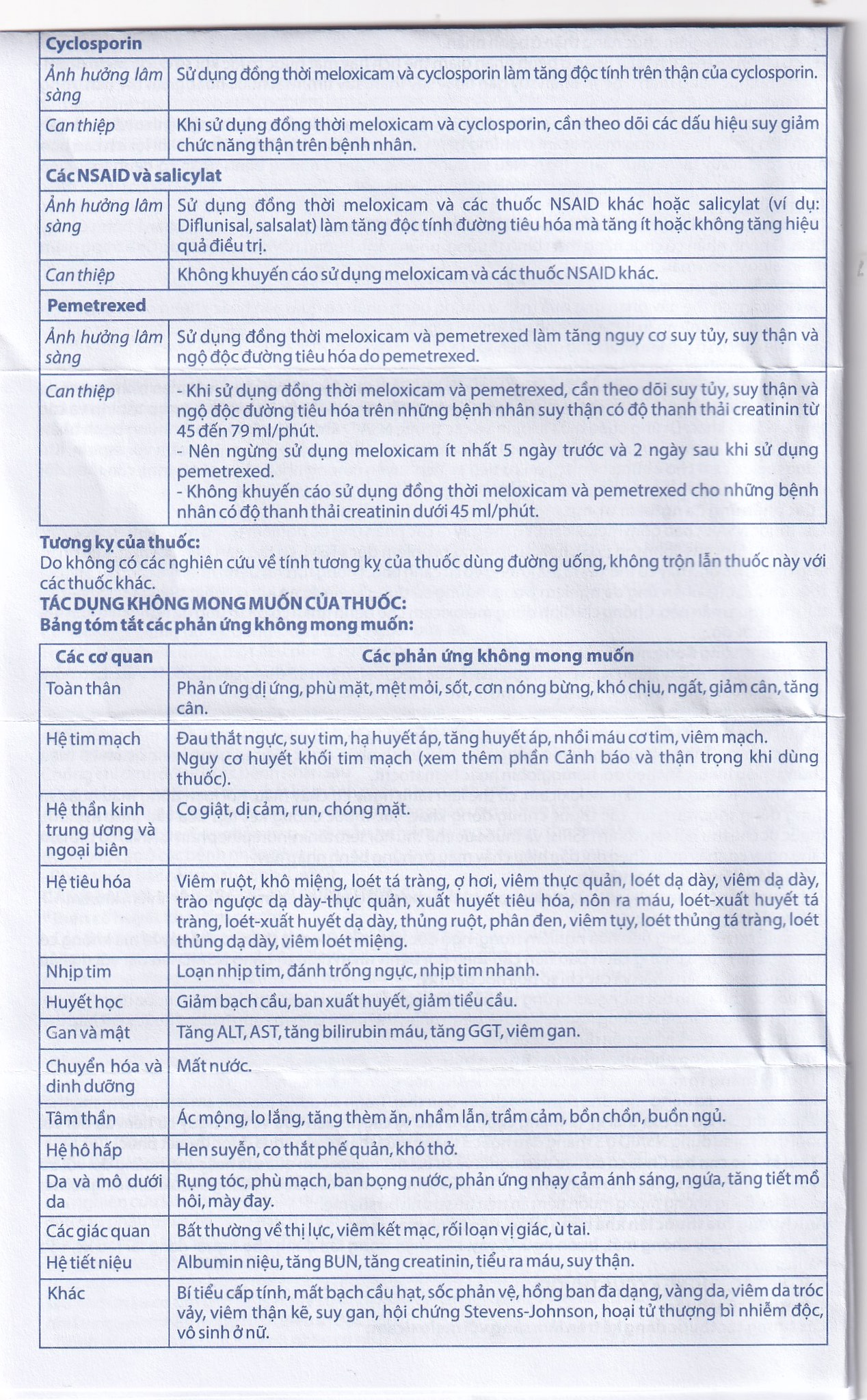 Thuốc Meloxicam 7.5mg điều trị viêm xương khớp, viêm cột sống (2 vỉ x 10 viên)