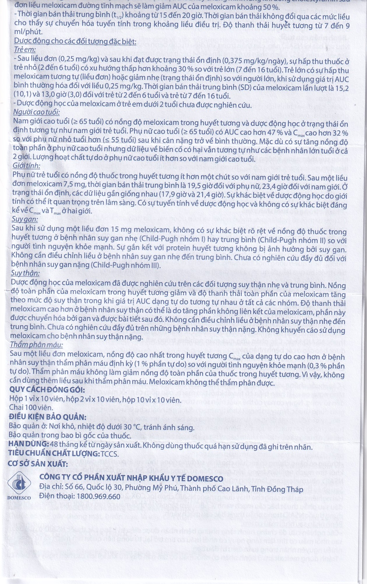 Thuốc Meloxicam 7.5mg điều trị viêm xương khớp, viêm cột sống (2 vỉ x 10 viên)