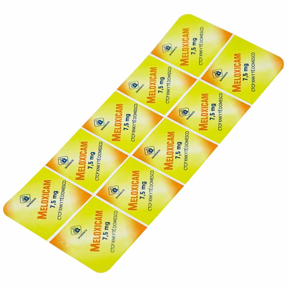 Thuốc Meloxicam 7.5mg điều trị viêm xương khớp, viêm cột sống (2 vỉ x 10 viên)