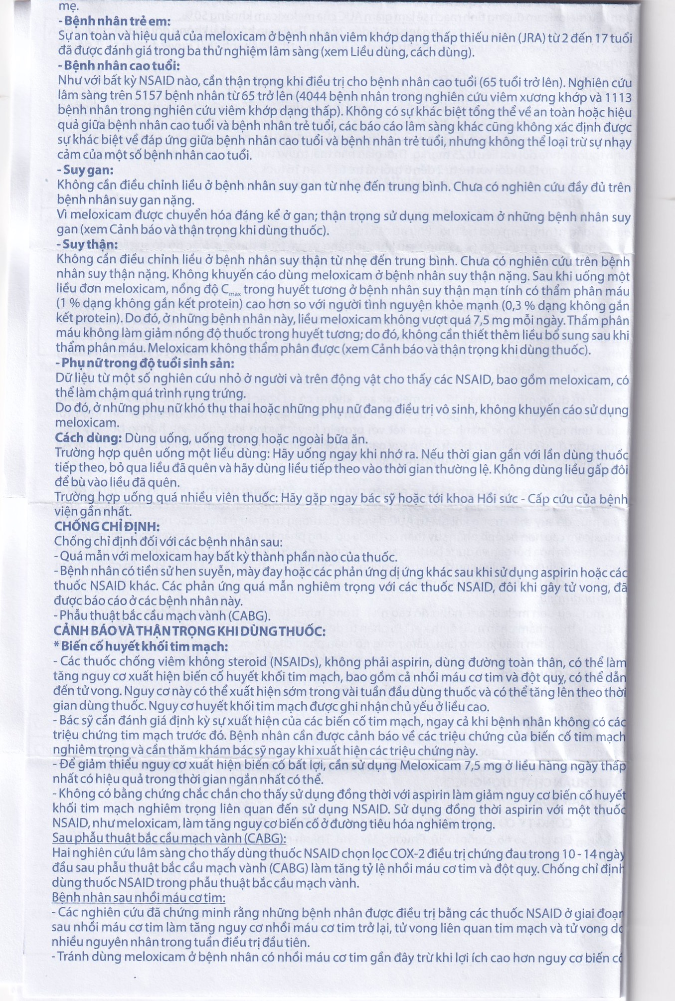 Thuốc Meloxicam 7.5mg điều trị viêm xương khớp, viêm cột sống (2 vỉ x 10 viên)