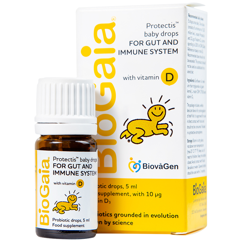 Dung dịch bổ sung lợi khuẩn và vitamin D3 BioGaia Protectis Baby Drops with Vitamin D3 (5ml)