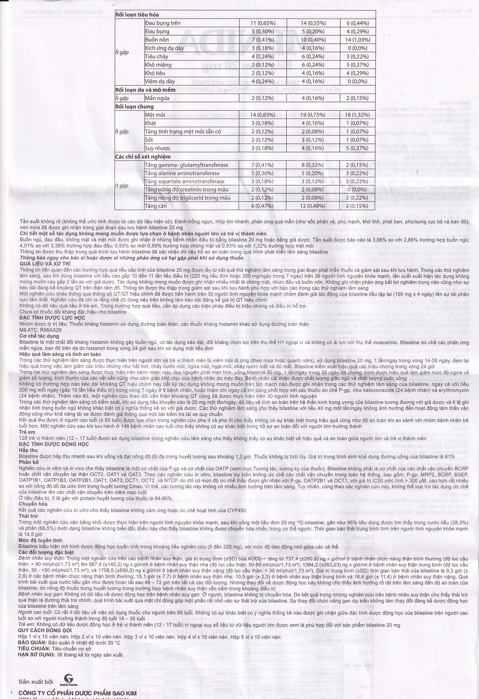 Thuốc Menida 20mg Merap điều trị viêm mũi dị ứng (2 vỉ x 10 viên)