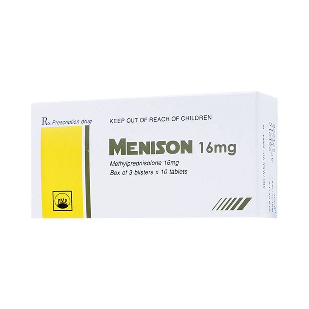 Thuốc Menison 16mg Pymepharco điều trị rối loạn nội tiết, viêm khớp, bệnh collagen (3 vỉ x 10 viên)