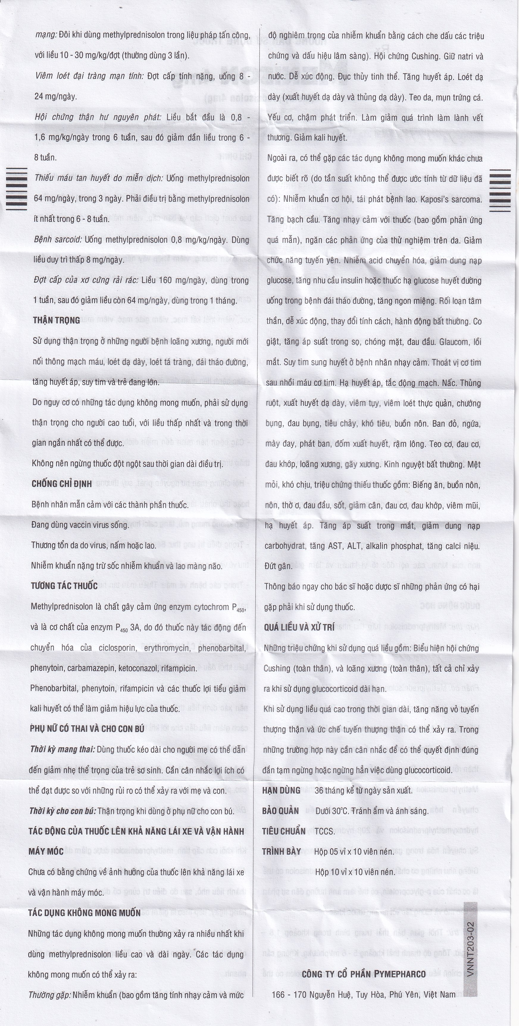 Thuốc Menison 4mg Pymepharco điều trị các bệnh liên quan đến viêm, dị ứng, miễn dịch (5 vỉ x 10 viên)