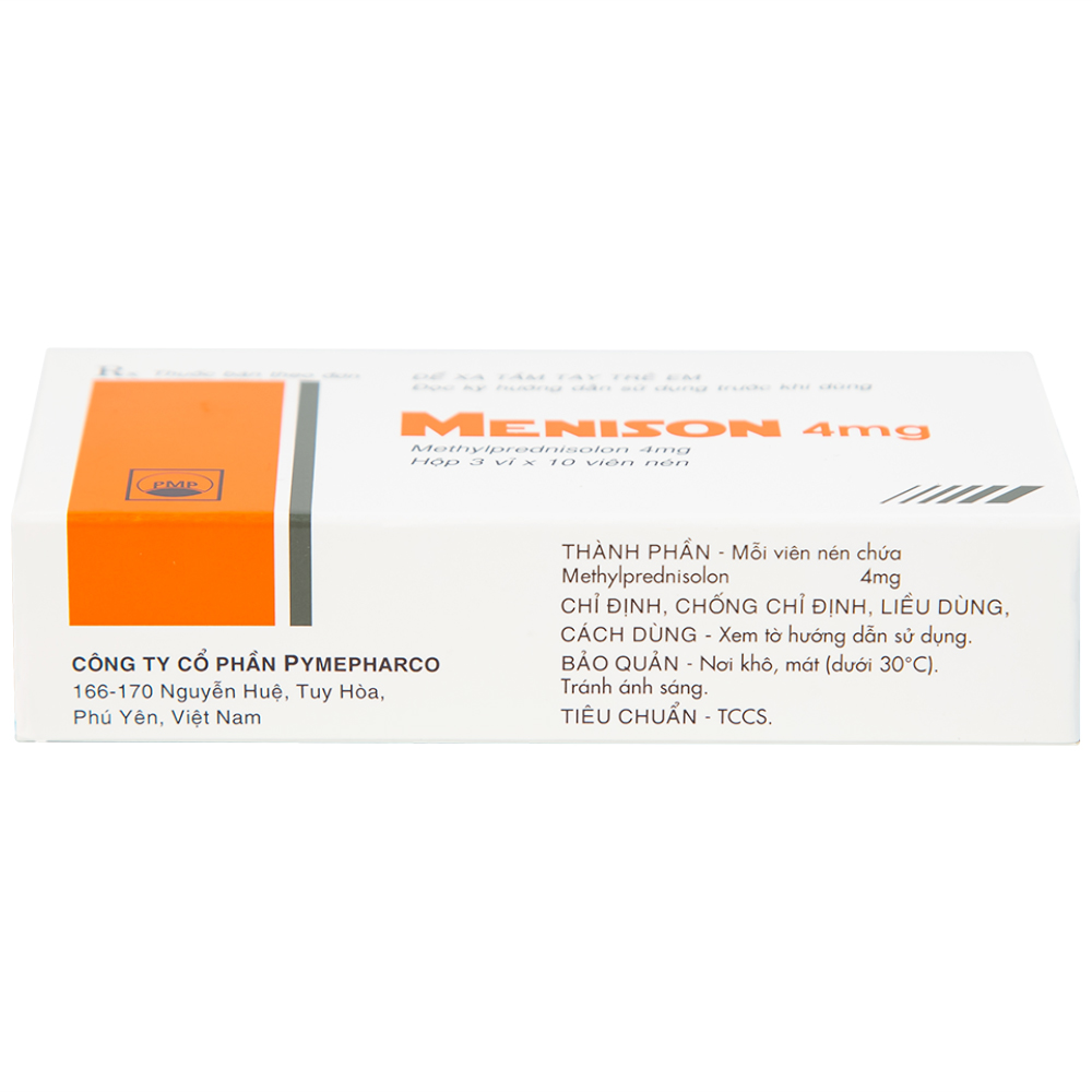 Thuốc Menison 4mg Pymepharco điều trị rối loạn nội tiết, viêm khớp, bệnh collagen (3 vỉ x 10 viên)