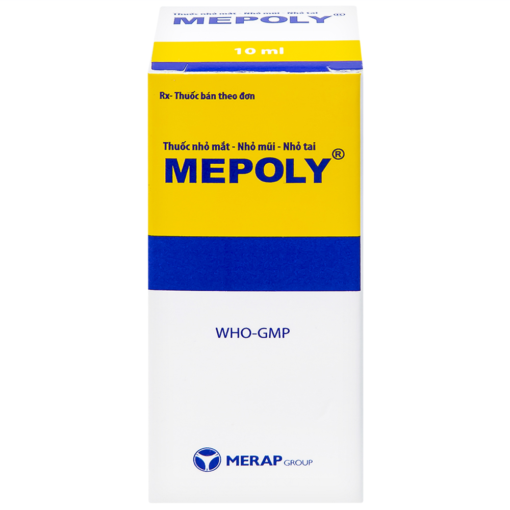 Thuốc Mepoly Merap dùng cho viêm kết mạc, mi mắt, viêm mũi, viêm tai (10ml)