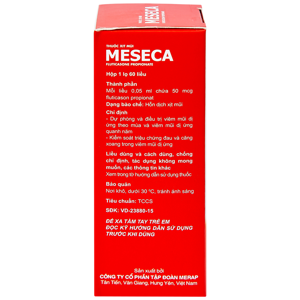 Thuốc xịt mũi Meseca Merap điều trị và dự phòng viêm mũi dị ứng (60 liều)