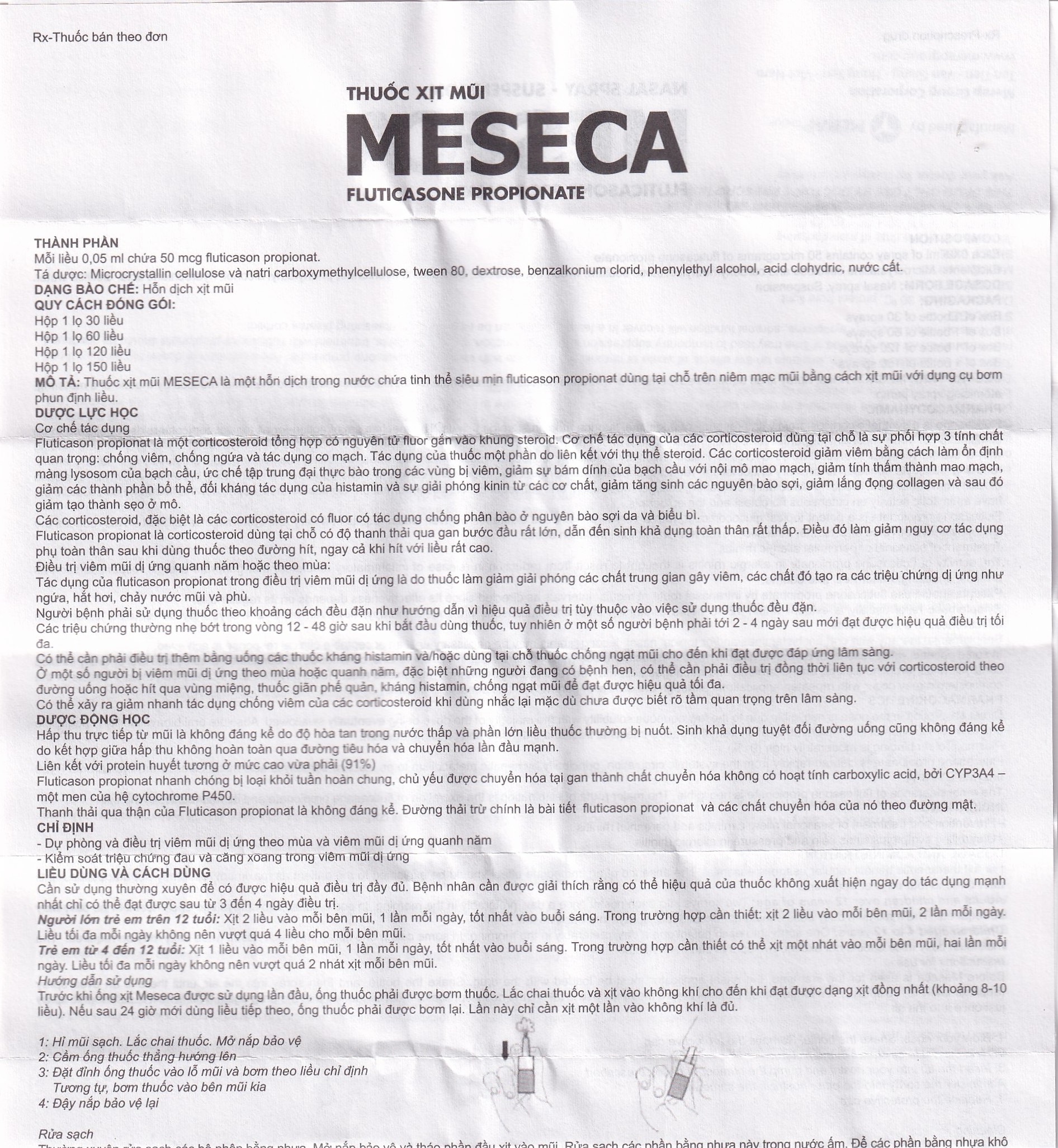 Thuốc xịt mũi Meseca Merap điều trị và dự phòng viêm mũi dị ứng (60 liều)