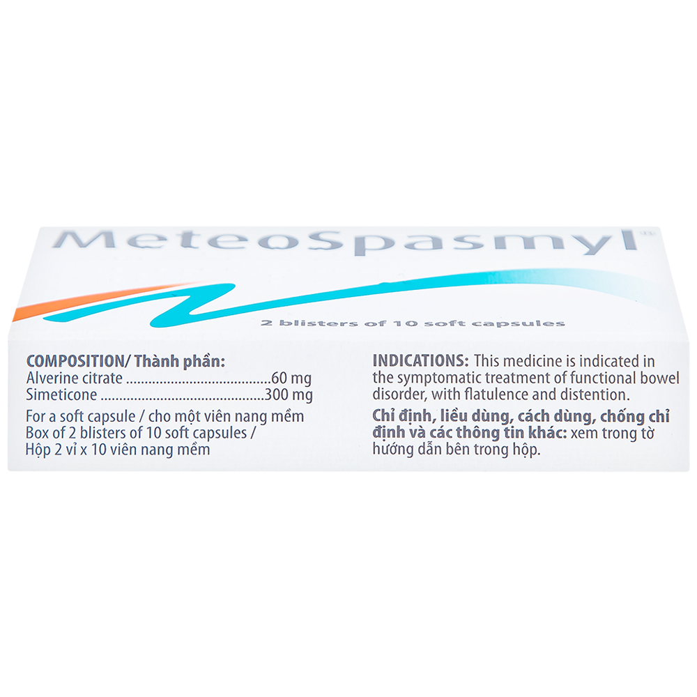 Thuốc Meteospasmyl Mayoly Spindler điều trị các rối loạn đường ruột (2 vỉ x 10 viên)