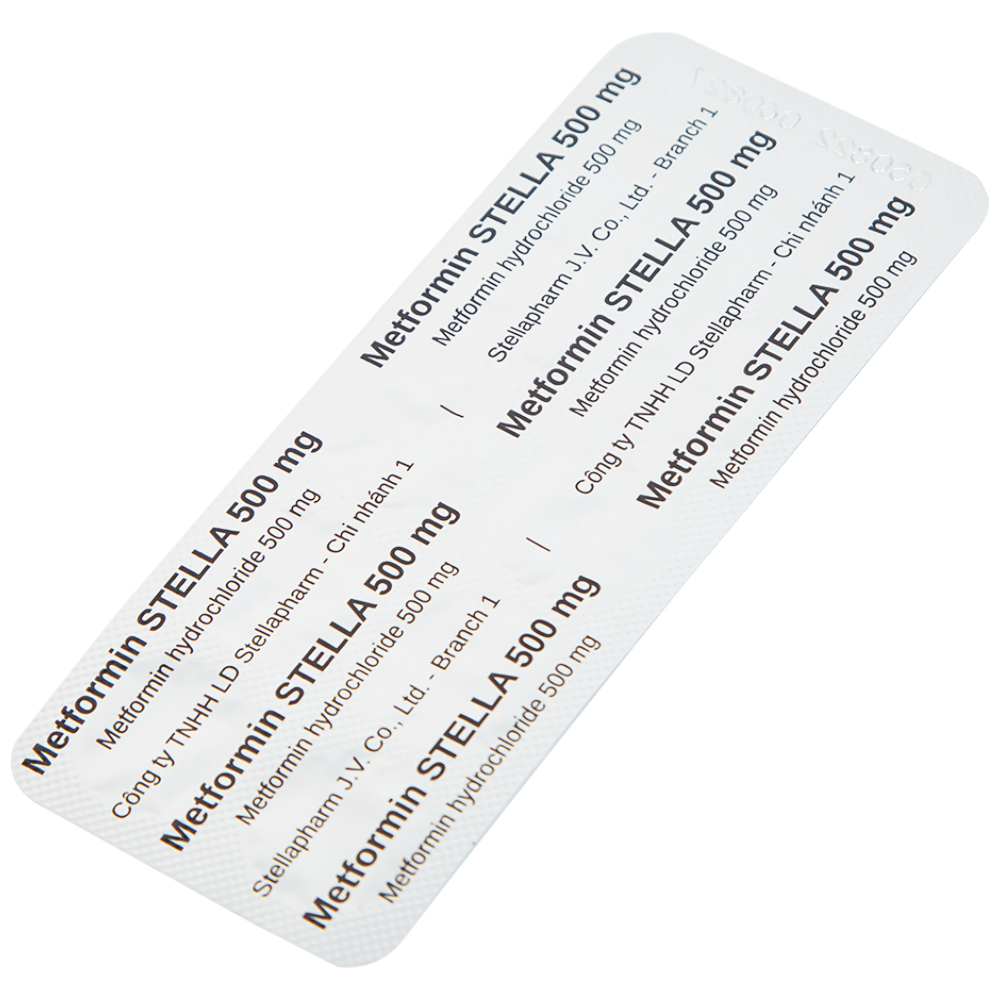 Viên nén Metformin Stella 500mg điều trị bệnh đái tháo đường típ 2 (3 vỉ x 10 viên)
