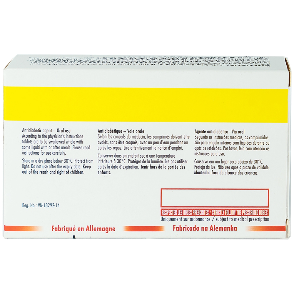 Viên nén Metformin Denk 1000 điều trị đái tháo đường típ 2 (2 vỉ x 15 viên)