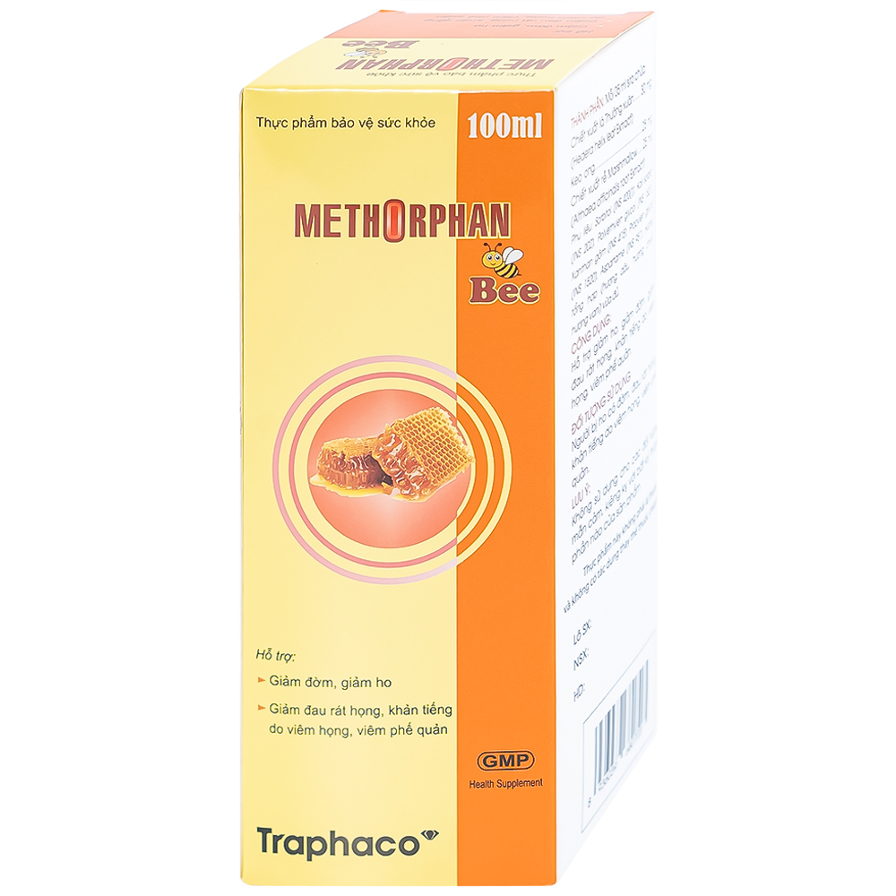 Siro hỗ trợ giảm ho Methorphan Bee Traphaco (100ml)