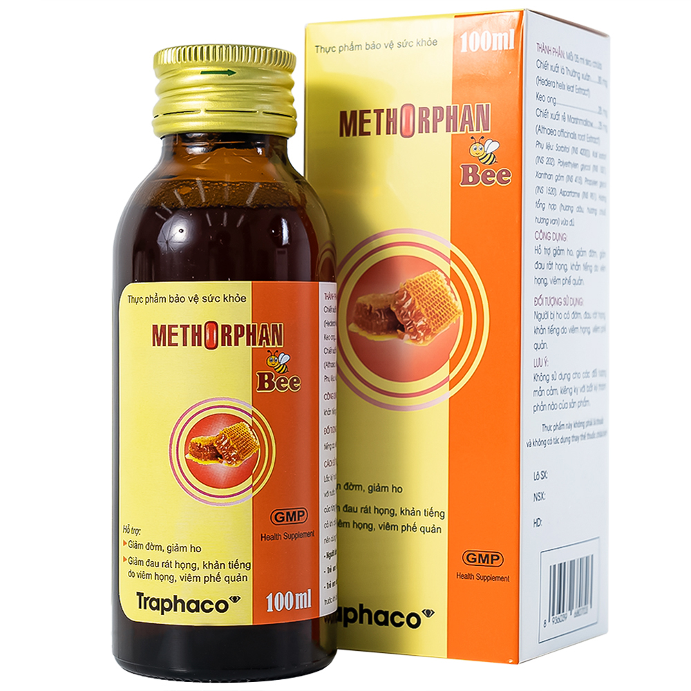 Siro hỗ trợ giảm ho Methorphan Bee Traphaco (100ml)