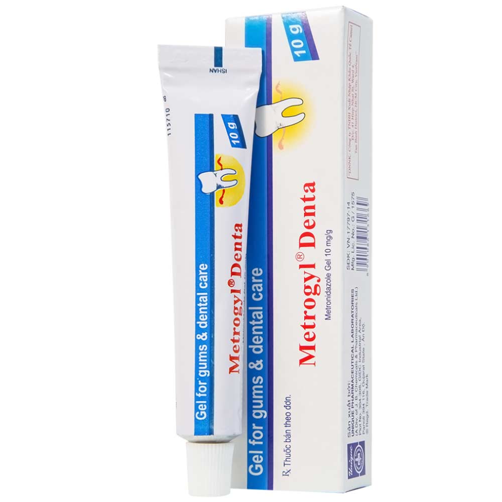 Gel bôi nha khoa Metrogyl Denta Unique Pharma điều trị các bệnh nha chu mãn tính (10g)