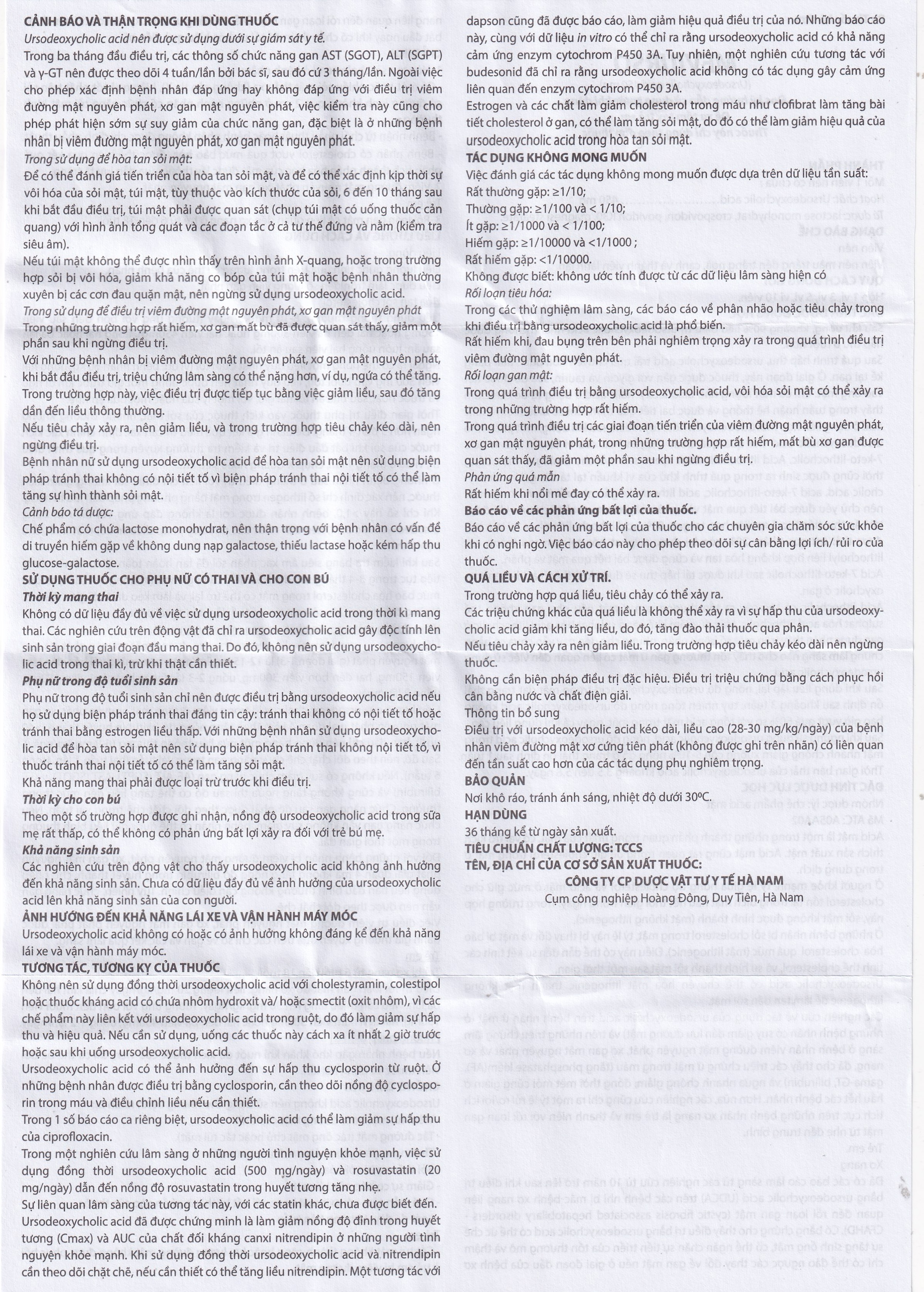 Thuốc Meviurso 450mg Hà Nam dùng để hòa tan sỏi cholesterol, viêm đường mật nguyên phát (3 vỉ x 10 viên)