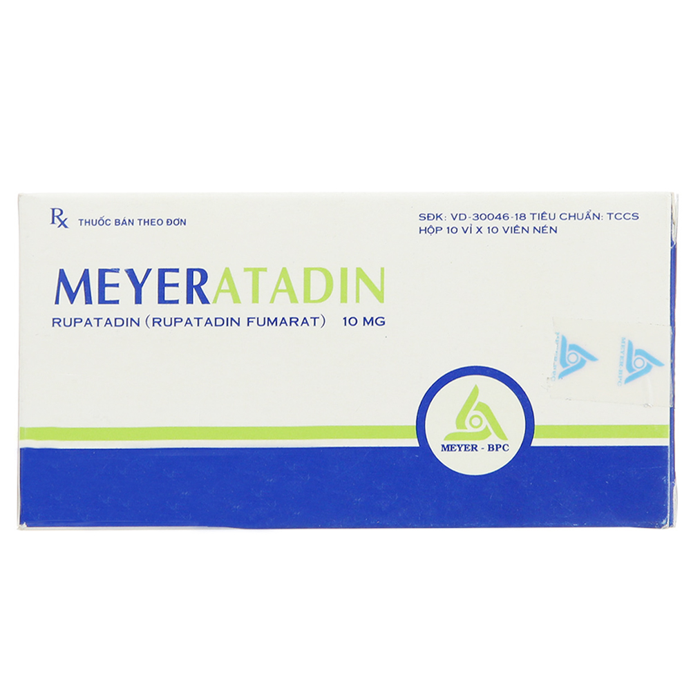 Thuốc Meyeratadin 10mg Meyer - BPC giảm viêm mũi dị ứng, hắt hơi, chảy nước mũi (10 vỉ x 10 viên)