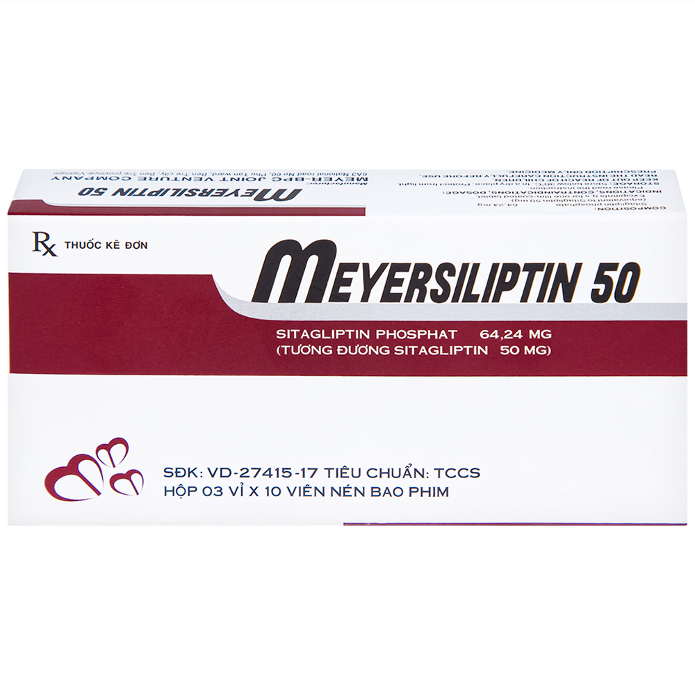 Viên nén Meyersiliptin 50 Meyer - BPC hỗ trợ chế độ ăn kiêng, kiểm soát đường huyết (3 vỉ x 10 viên)