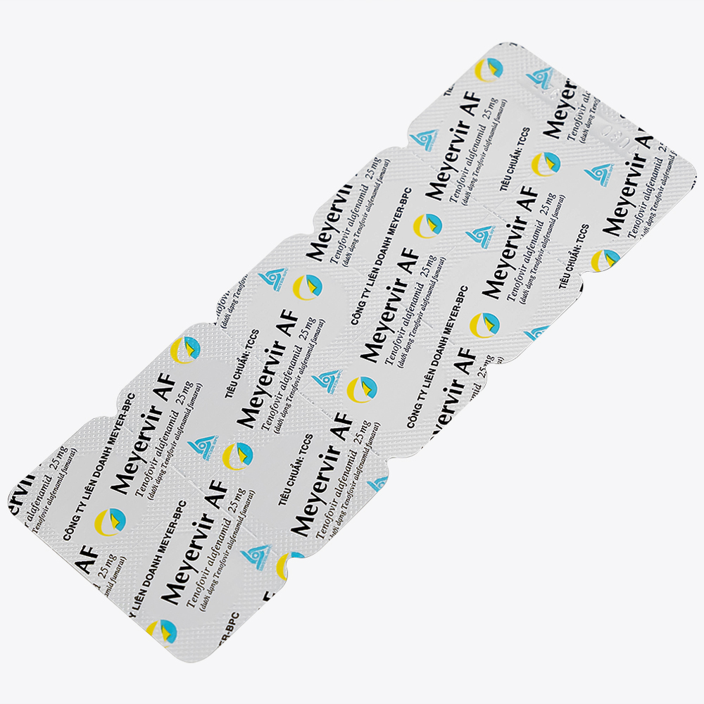 Thuốc Meyervir AF 25mg Meyer-BPC điều trị viêm gan siêu vi B mạn tính (3 vỉ x 10 viên)