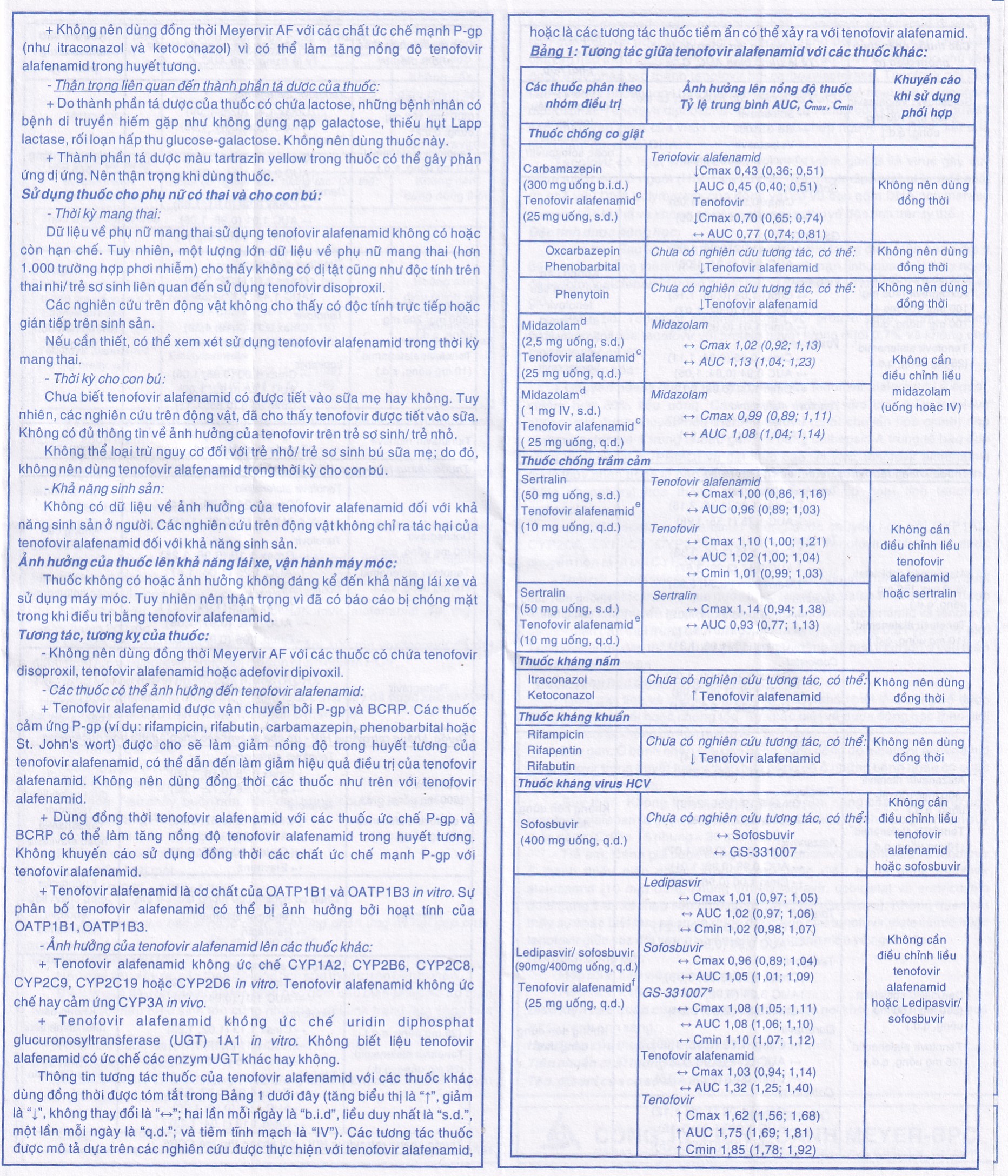 Thuốc Meyervir AF 25mg Meyer-BPC điều trị viêm gan siêu vi B mạn tính (3 vỉ x 10 viên)