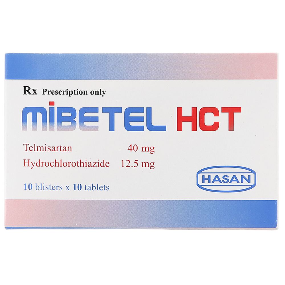 Thuốc Mibetel HCT 40/12.5 MG Hasan điều trị tăng huyết áp vô căn (10 vỉ x 10 viên)