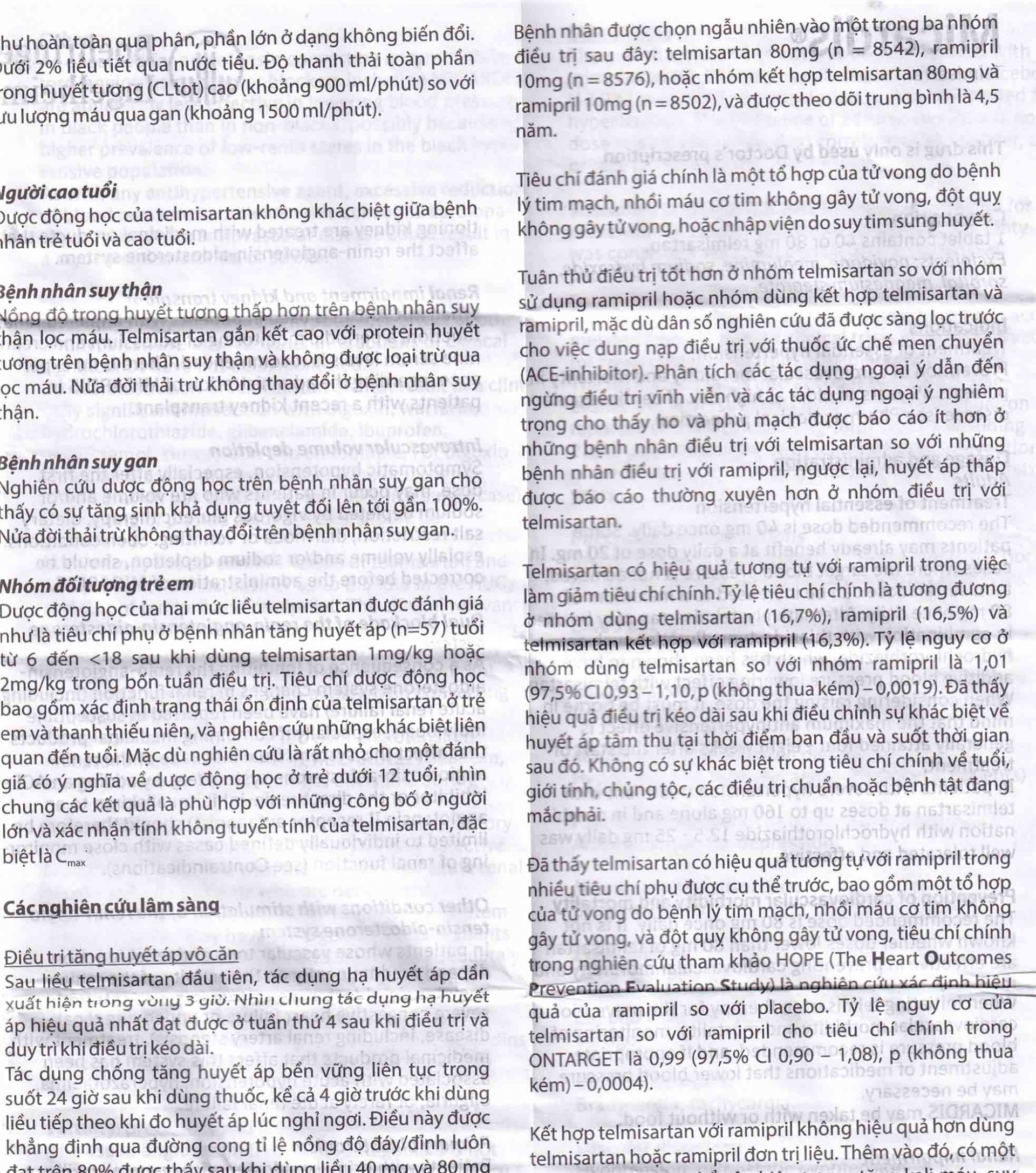 Viên nén Micardis 80mg Boehringer điều trị tăng huyết áp vô căn (3 vỉ x 10 viên)