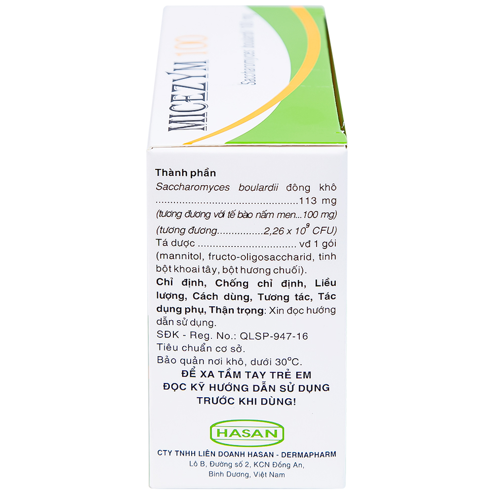 Thuốc bột Micezym 100 Hasan phòng ngừa và điều trị tiêu chảy (30 gói x 1g))