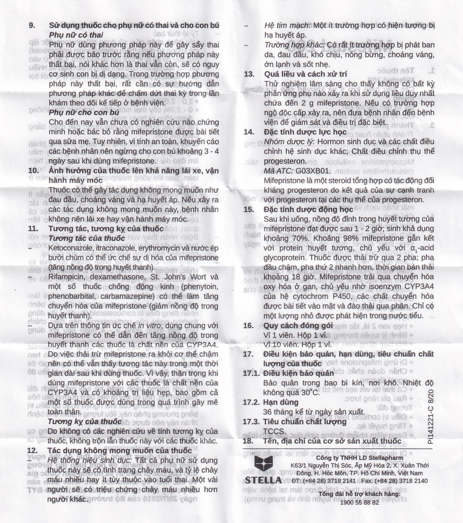 Thuốc Mifestad 200mg Stella (1 viên)