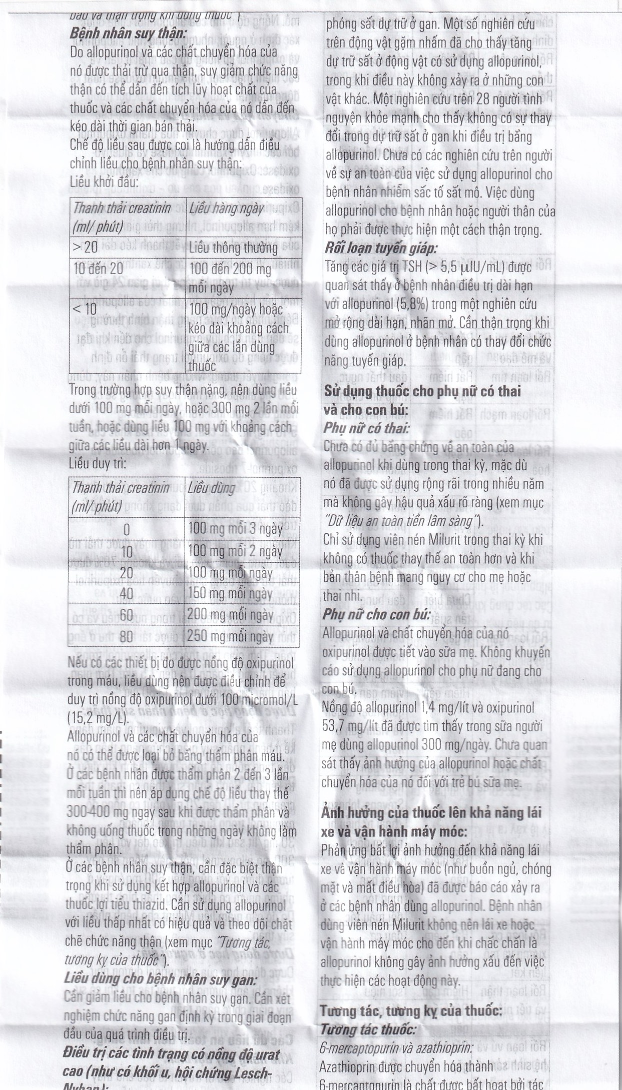 Viên nén Milurit 300mg Egis Pharma điều trị bệnh gout, phòng ngừa bệnh sỏi axit uric (30 viên)