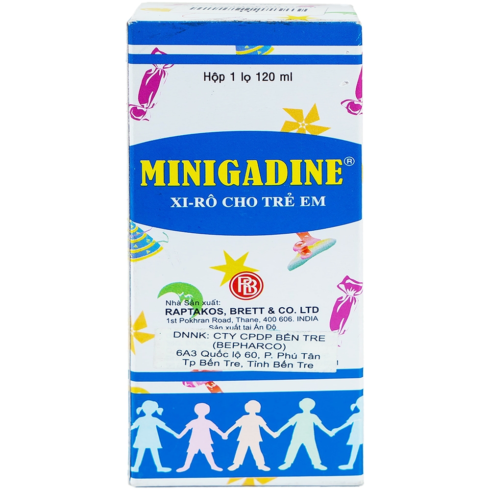 Siro cho trẻ em Minigadine Raptakos Brett phòng ngừa thiếu vi chất, biếng ăn (120ml) 