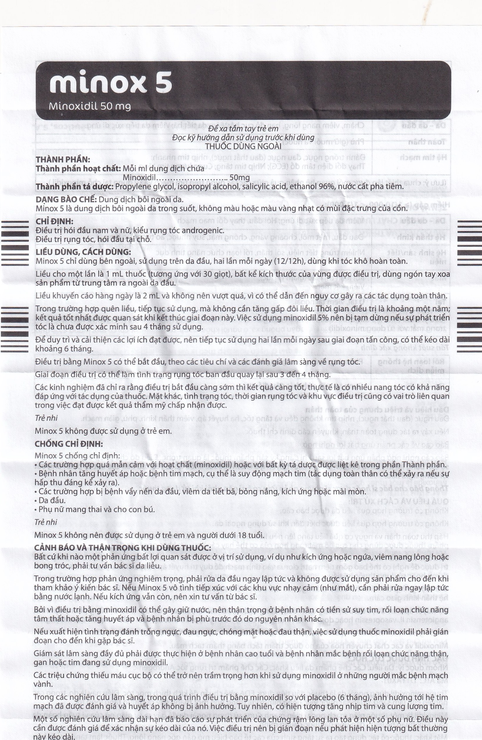 Thuốc Minox 50mg EDOL điều trị tại chỗ hói đầu và rụng tóc androgenic ở cả nam và nữ 60ml