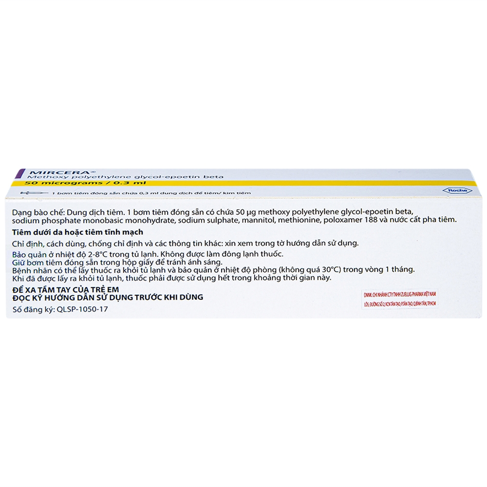 Dung dịch tiêm Mireca 50mcg/0.3ml Roche điều trị bệnh thiếu máu (1 cây)