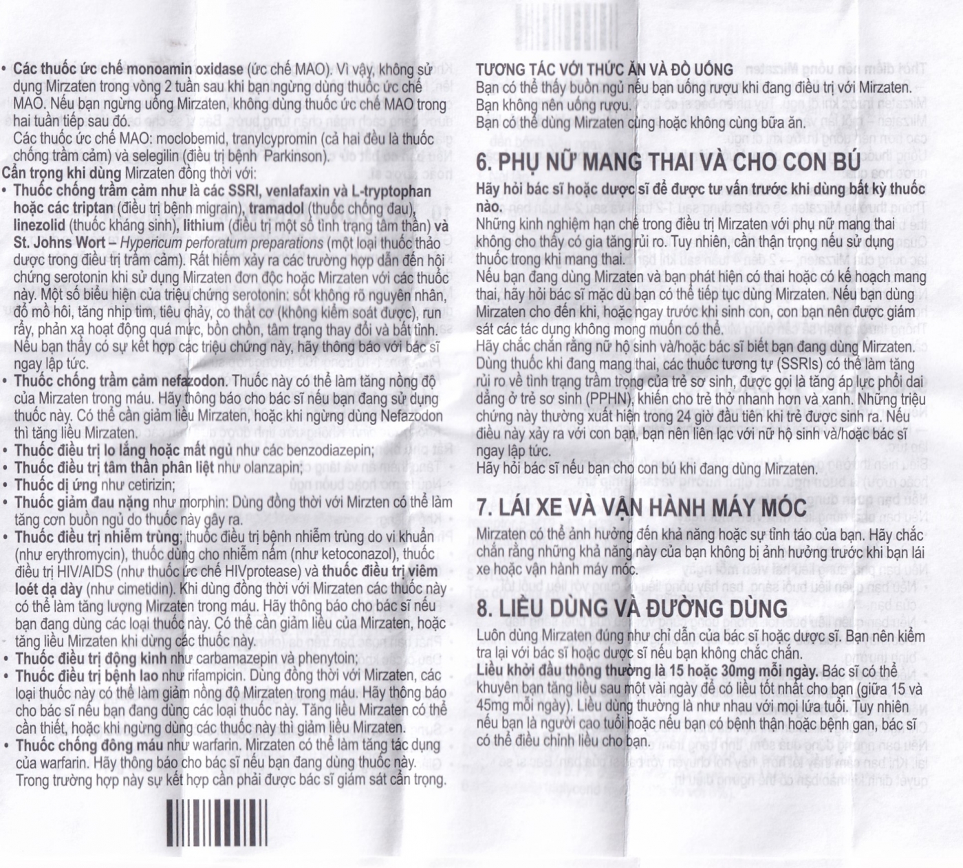 Viên nén Mirzaten 30mg KRKA điều trị trầm cảm (3 vỉ x 10 viên)