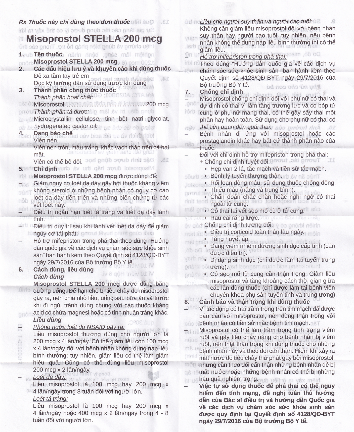 Viên nén Misoprostol Stella 200mcg giảm nguy cơ loét dạ dày (3 vỉ x 10 viên)