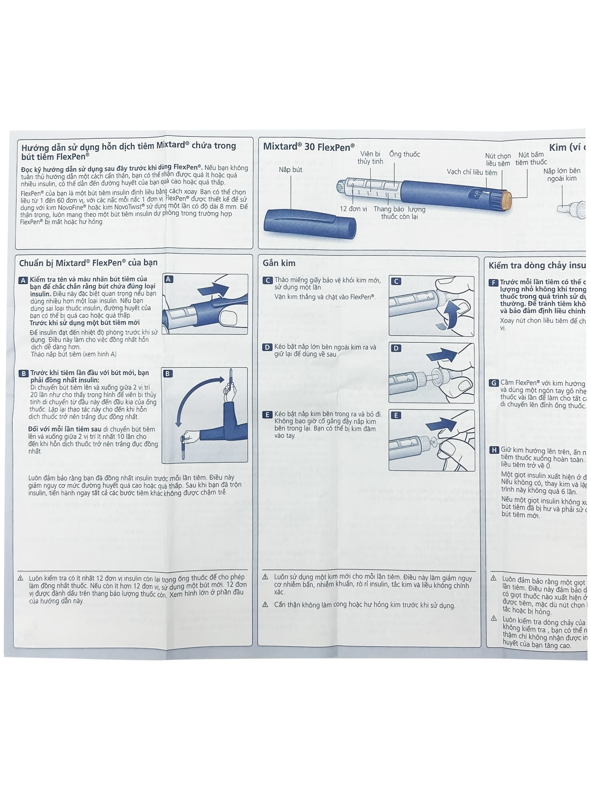 Bút tiêm Mixtard 30 Flexpen 100 IU/ml Novo Nordisk điều trị bệnh đái tháo đường (5 cây x 3ml)