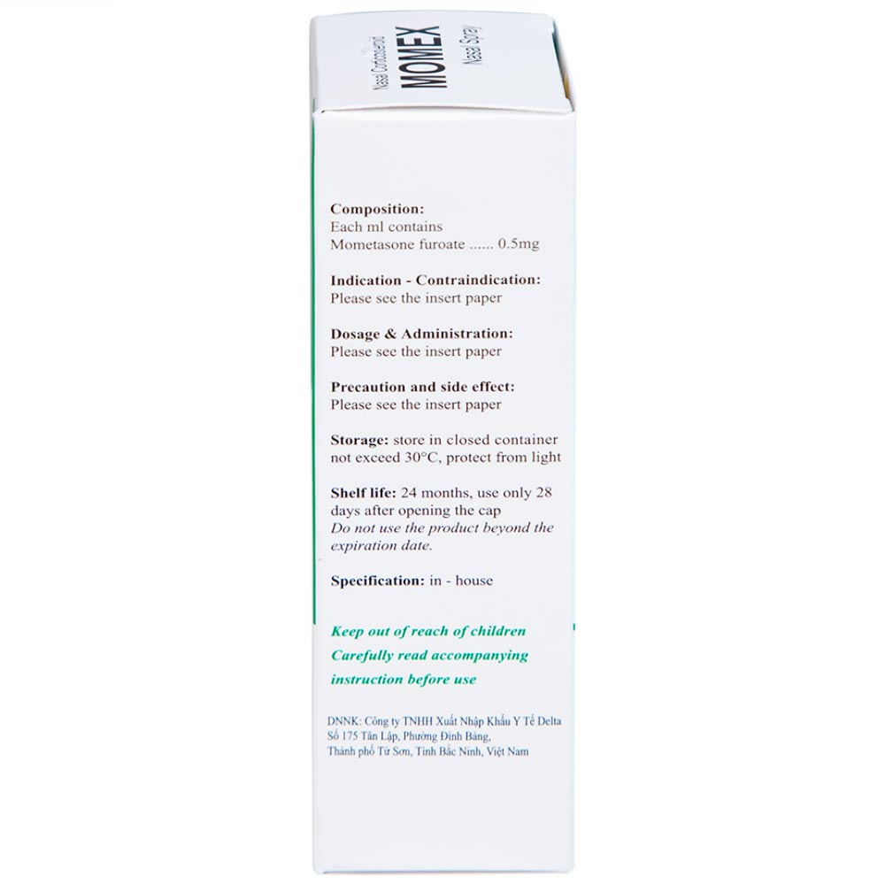 Hỗn dịch xịt mũi Momex Nasal Spray Hanlim điều trị viêm mũi theo mùa (18ml)