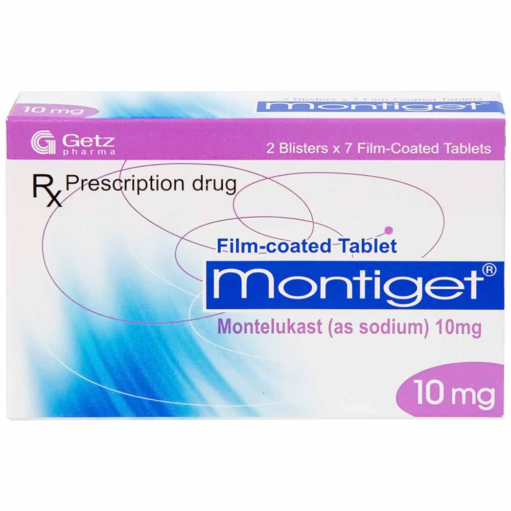 Viên nén Montiget 10mg Getz phòng và điều trị suyễn mạn tính (2 vỉ x 7 viên)