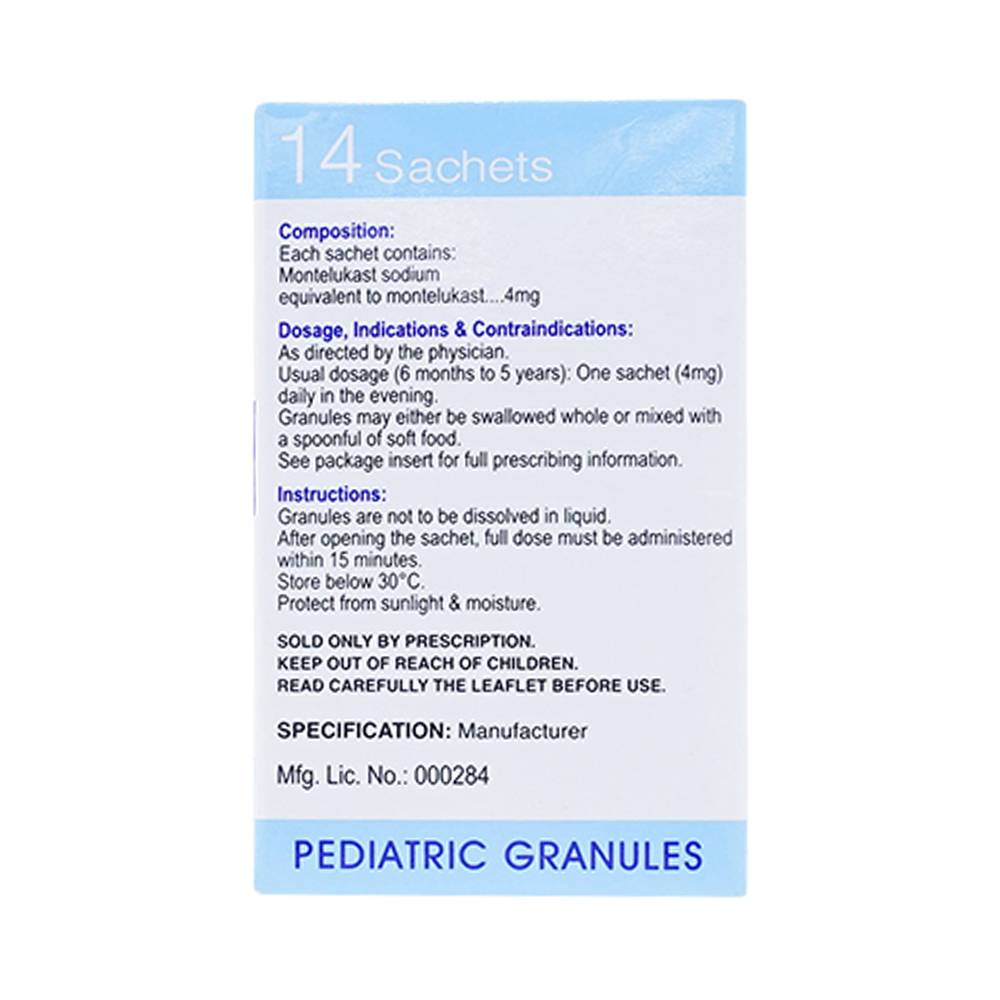 Thuốc cốm Montiget 4mg Getz điều trị hen suyễn ở trẻ em (14 gói)