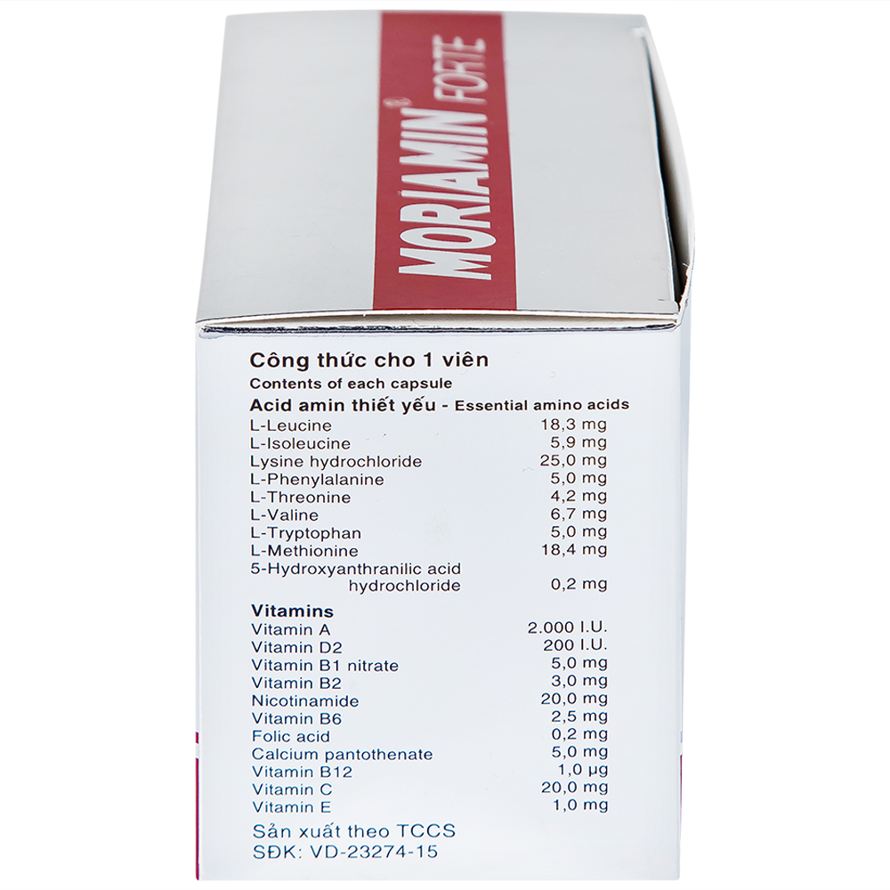 Viên nang cứng Moriamin Forte Roussel hỗ trợ duy trì và phục hồi sức khỏe (10 vỉ x 10 viên)