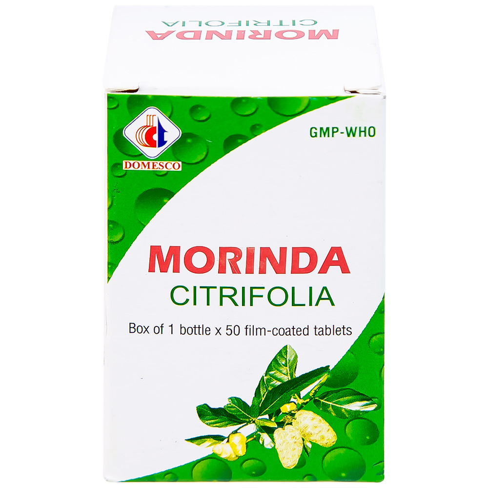 Thuốc Morinda Citrifolia Domesco điều trị đau nhức, sưng khớp, tăng huyết áp (50 viên) 