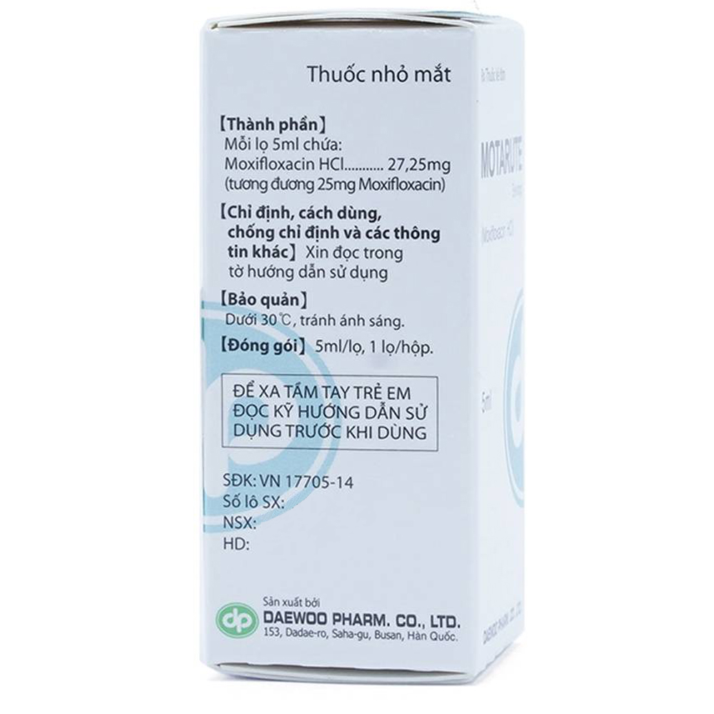 Thuốc nhỏ mắt Motarute Daewoo Pharm điều trị viêm kết mạc (5ml)