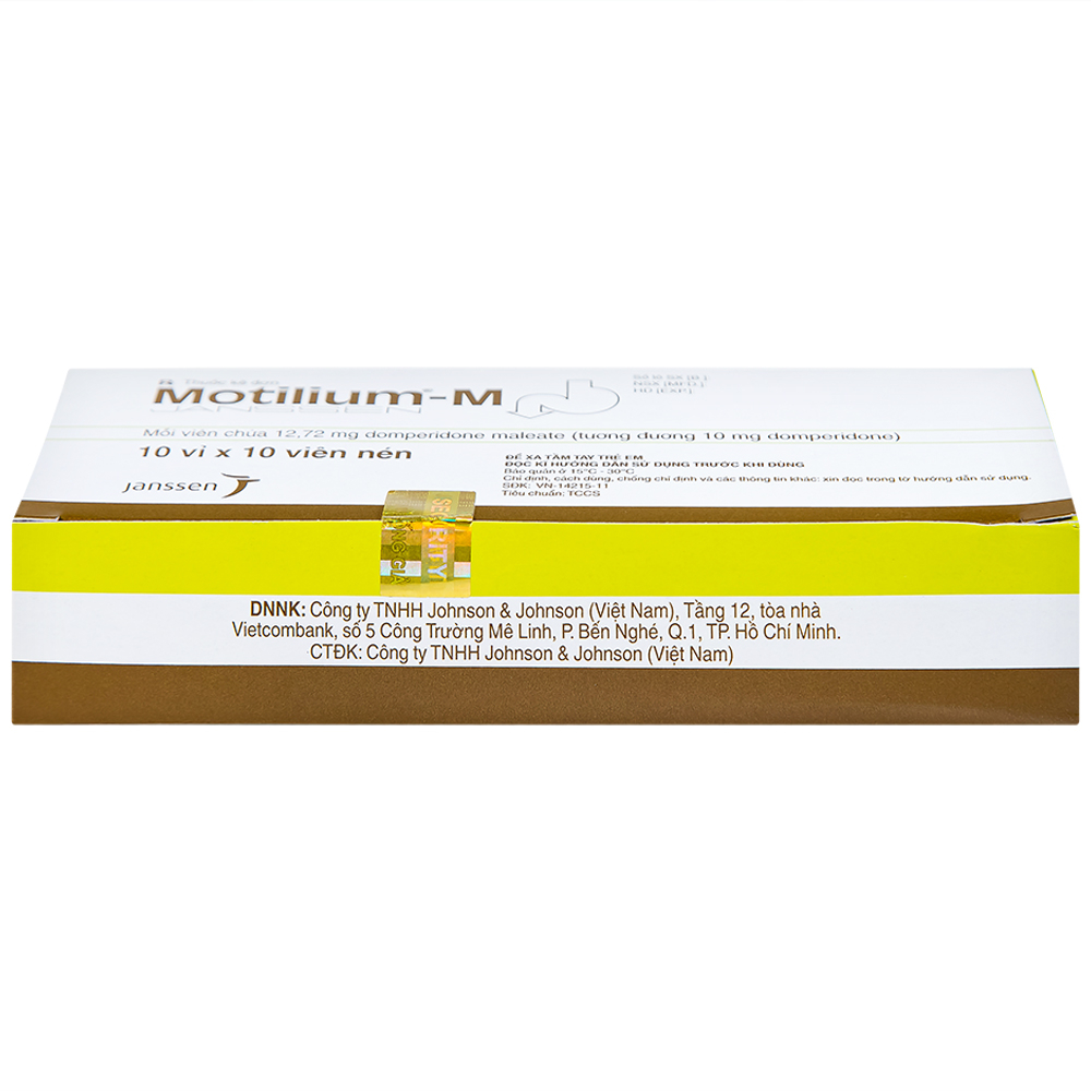 Viên nén Motilium-M Janssen điều trị triệu chứng nôn và buồn nôn (10 vỉ x 10 viên)