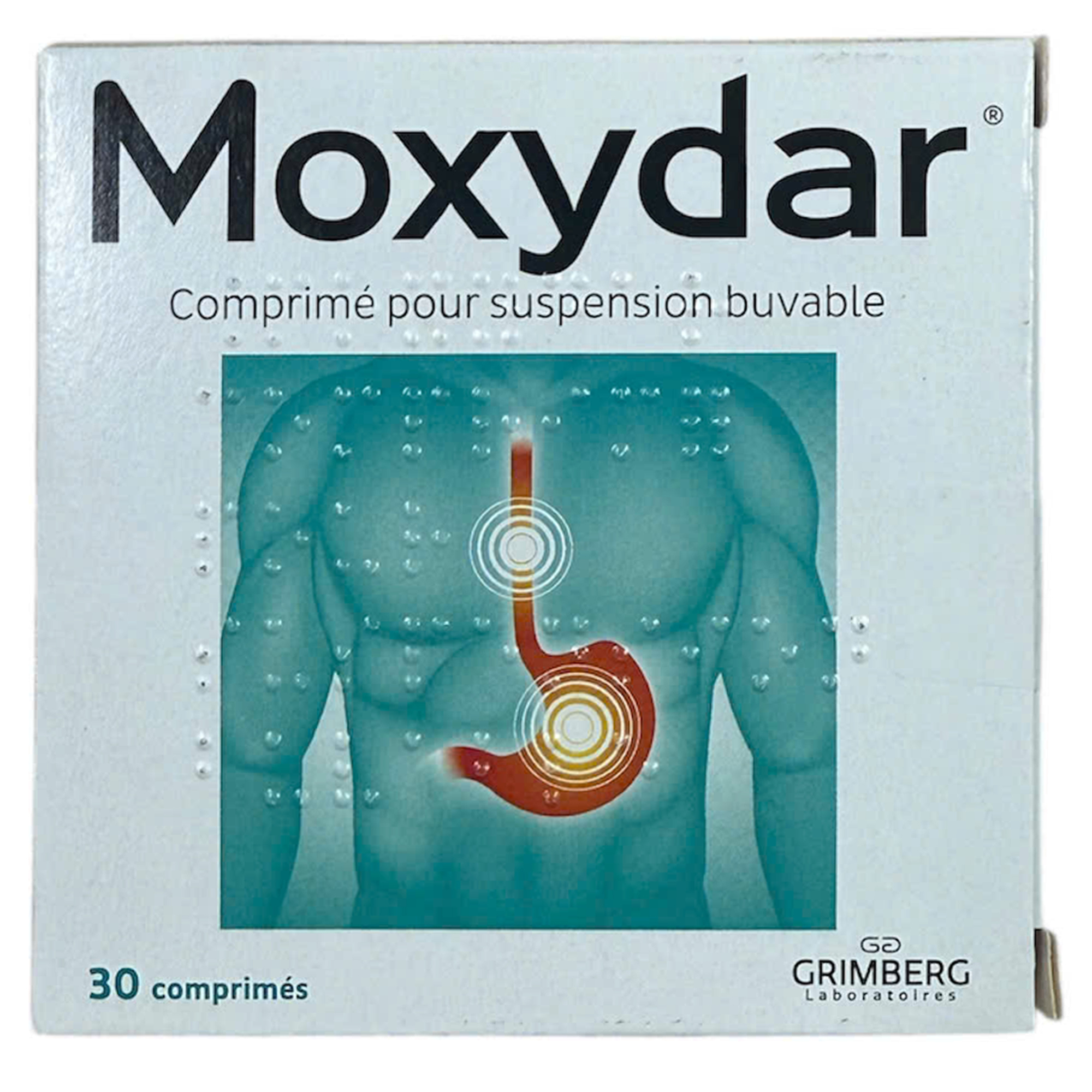 Thuốc Moxydar 1500mg Grimberg điều trị đau thực quản, dạ dày (5 vỉ x 6 viên)	