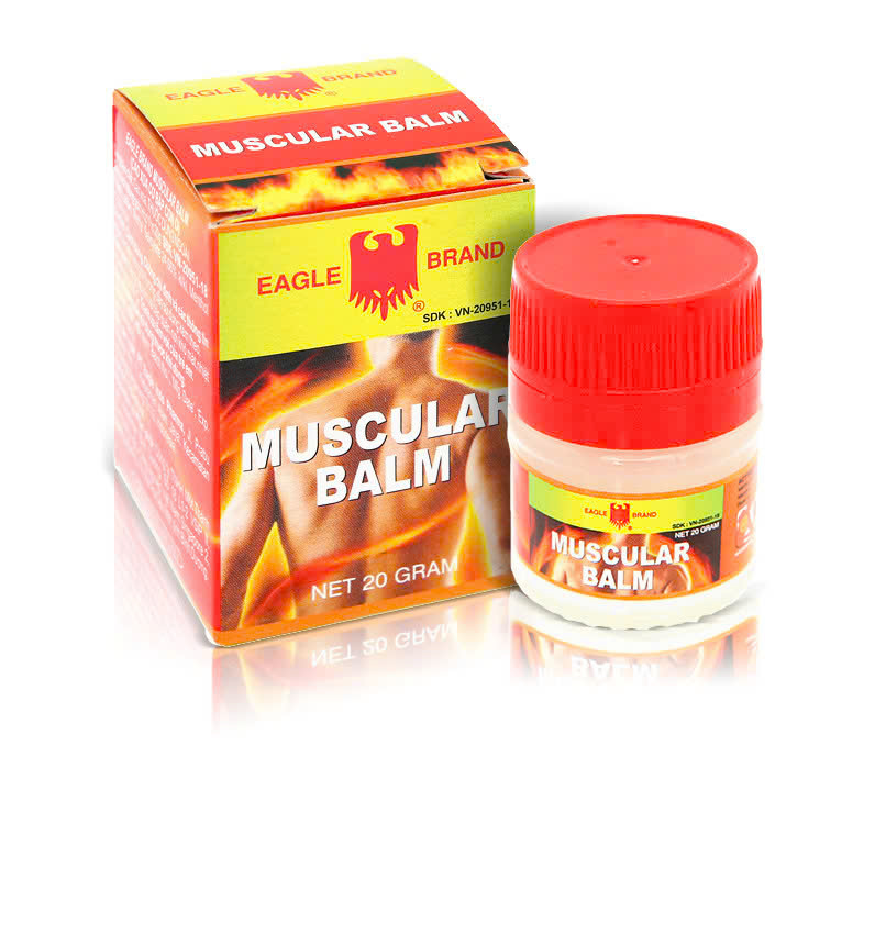 Cao xoa cơ bắp con ó Muscular Balm Eagle Brand hỗ trợ giảm đau vai, đau lưng (12 chai x 200g)