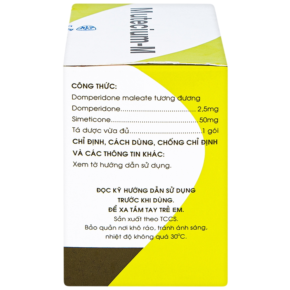 Thuốc bột uống Mutecium-M Mekophar điều trị ăn không tiêu, đầy hơi, chướng bụng (30 gói x 1g)