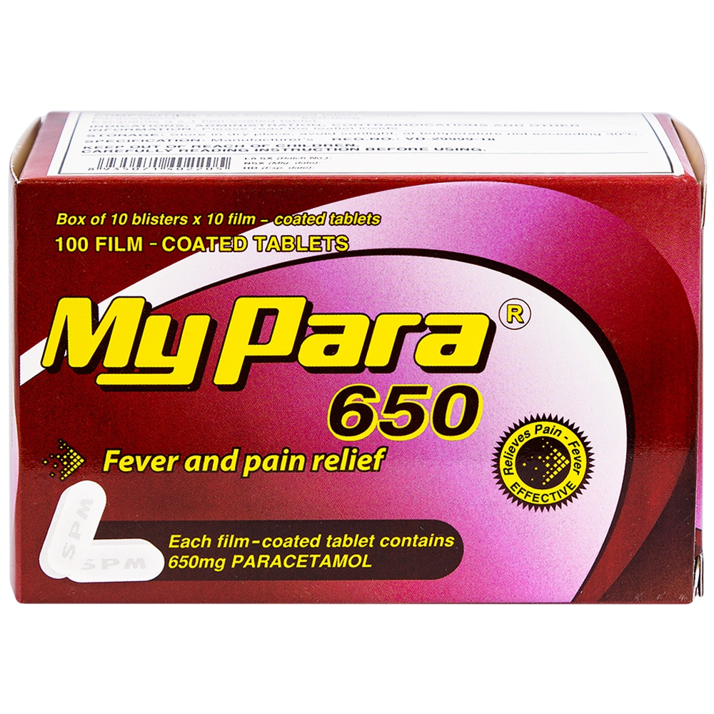 Thuốc My Para 650mg S.P.M hỗ trợ giảm đau hạ sốt (10 vỉ x 10 viên)