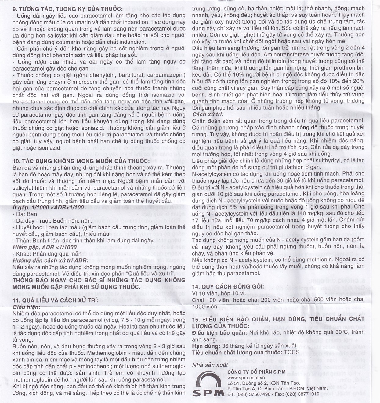 Thuốc My Para 650mg S.P.M hỗ trợ giảm đau hạ sốt (10 vỉ x 10 viên)