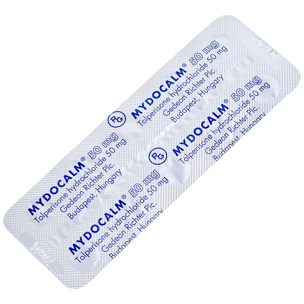 Viên nén Mydocalm 50mg Gedeon điều trị triệu chứng co cứng cơ sau đột quỵ (3 vỉ x 10 viên) 
