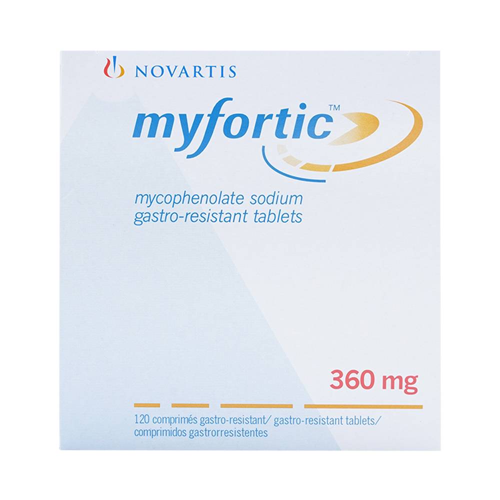 Viên nén Myfortic 360mg Novartis dùng cho bệnh nhân ghép thận dị gen (12 vỉ x 10 viên) 