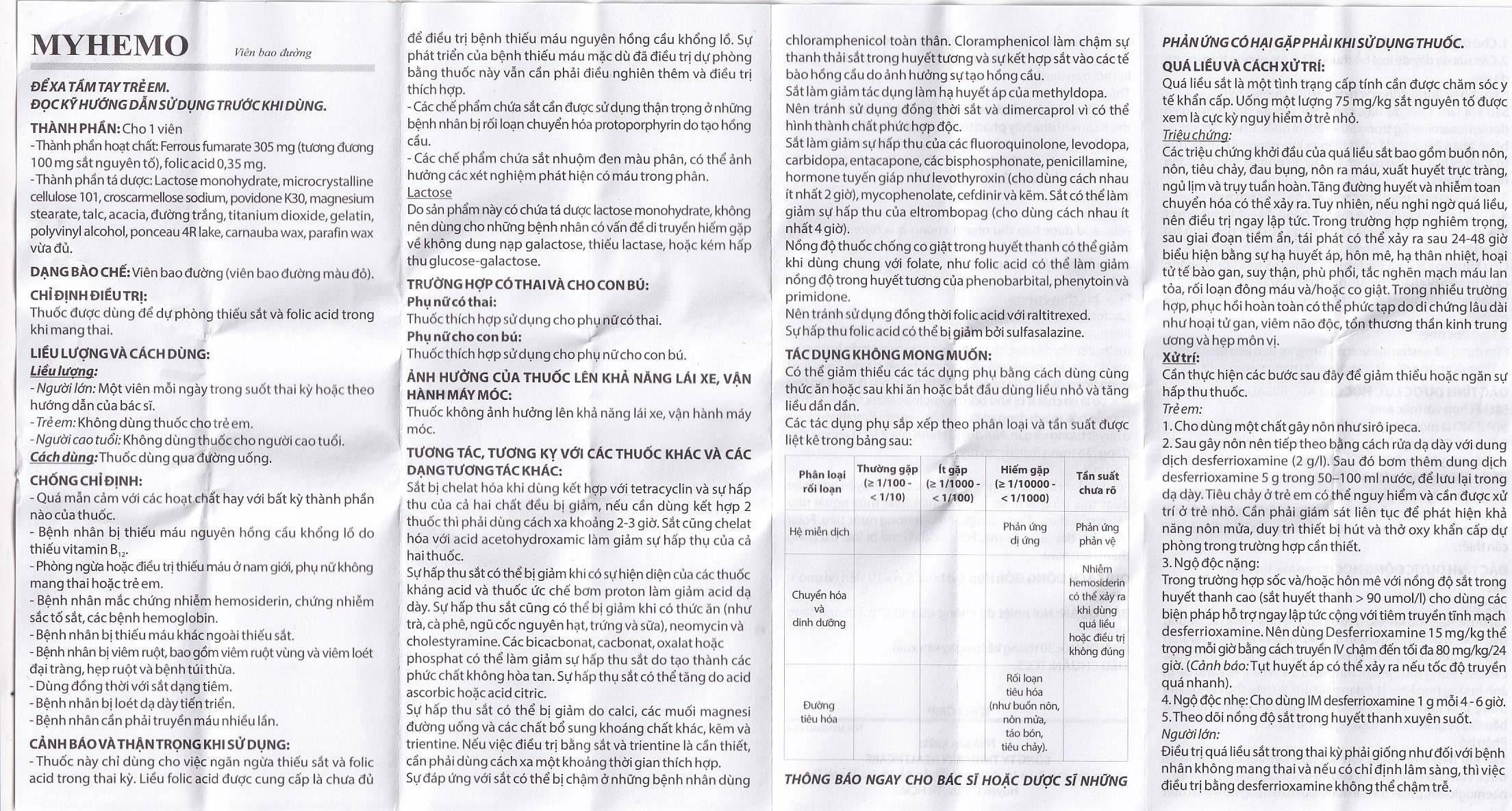 Thuốc Myhemo BRV điều trị dự phòng thiếu sắt và folic acid trong khi mang thai (3 vỉ x 10 viên)